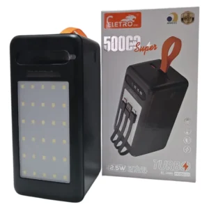 Carregador Portátil Power Bank 5000mAh Eletro Turbo com Cabos Embutidos